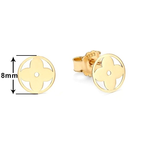 Złote Kolczyki Lilia W Kole 8mm Próba 333