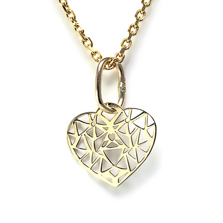 Złota zawieszka Serce z Ażurem Próba 585