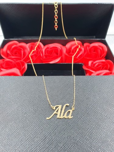 Pozłacany Naszyjnik Imię Ala próba 925.