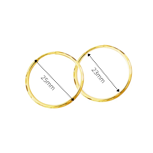 Złote Kolczyki Koła Diamentowane 2,5cm Próba 585