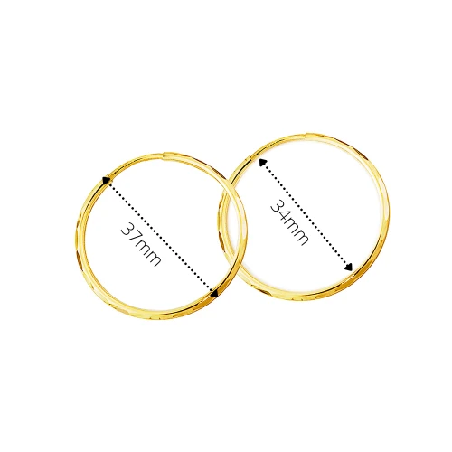 Złote Kolczyki Koła Diamentowane 3,7cm Próba 585