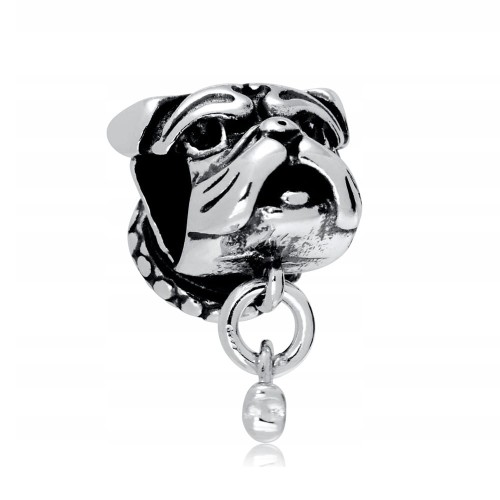 Charms Zawieszka Buldog z Kością Próba 925 Od Boku