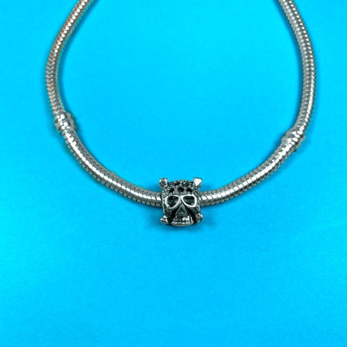 Srebrny Charms Zawieszka Do Bransoletki Czaszka Próba 925 Aranżacyjne