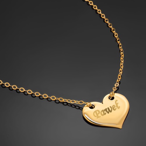 Złoty Naszyjnik Celebrytka Serduszko Próba 585 Na Czarnym Tle