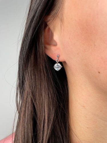 Srebrne Kolczyki Z Cyrkoniami Próba 925 Na Modelce