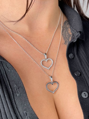 Srebrna Zawieszka Serce Cyrkonie Próba 925 Na Modelce