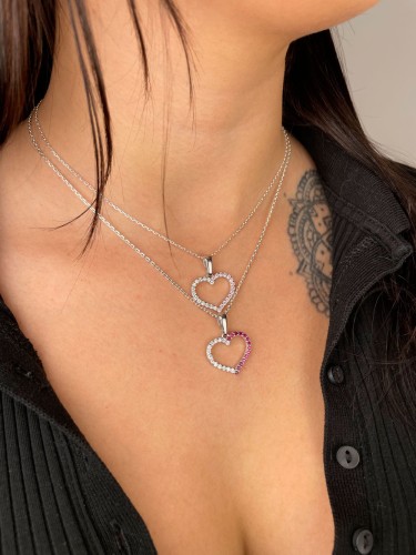 Srebrna Zawieszka Serce Cyrkonie Próba 925 Na Modelce