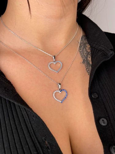 Srebrna Zawieszka Serce Cyrkonie Próba 925 Na Modelce