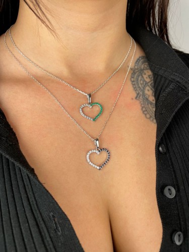 Srebrna Zawieszka Serce Cyrkonie Próba 925 Na Modelce