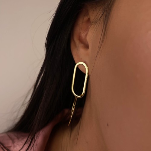 Kolczyki Długie Pozłacane Geochic Próba 925 Na Modelce