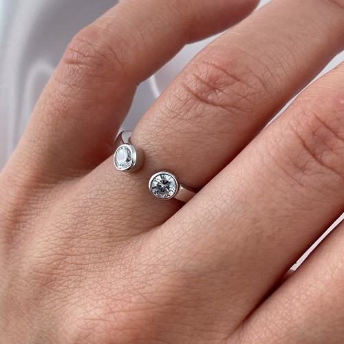 Pierścionek Pozłacany Serca Gwiazdki Lilia Próba 925