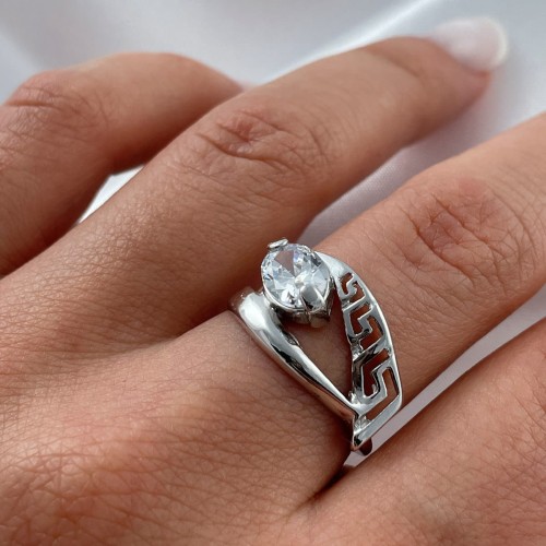 Srebrny Pierścionek Z Motywem Greckim Próba 925