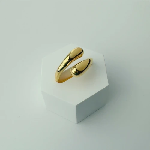 Pozłacany Pierścionek Bubbles Próba 925