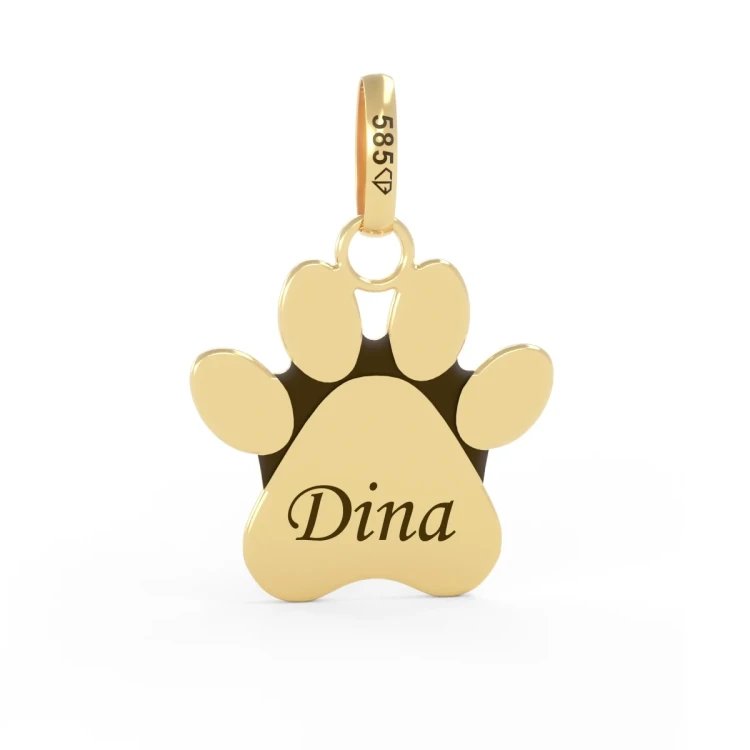Złota zawieszka łapka psa próba 585
