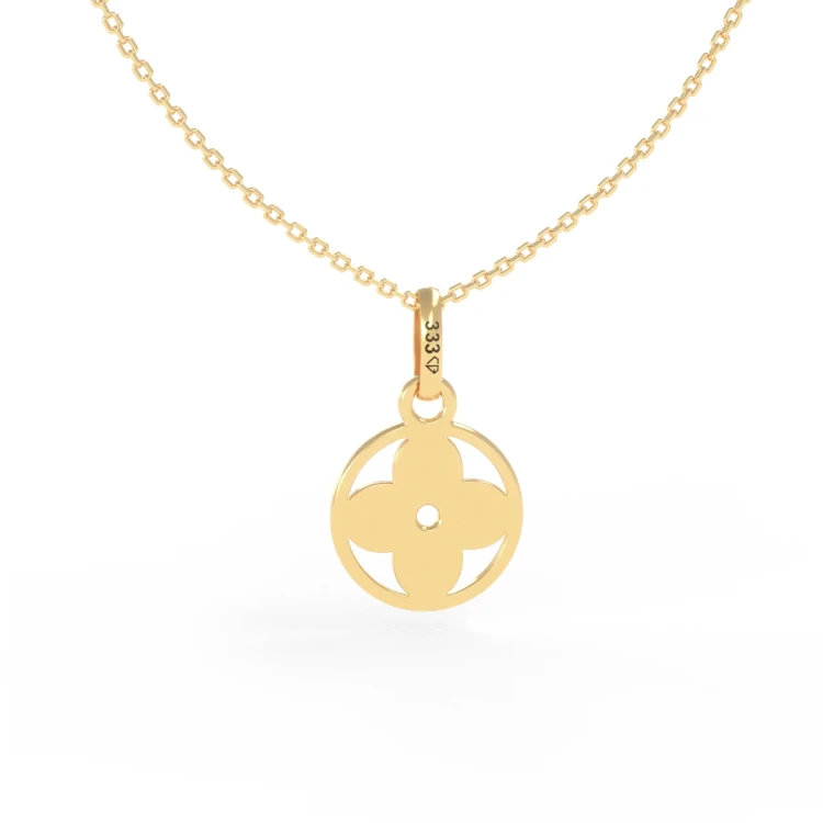 Złoty Naszyjnik Lilia w Kółku Próba 333