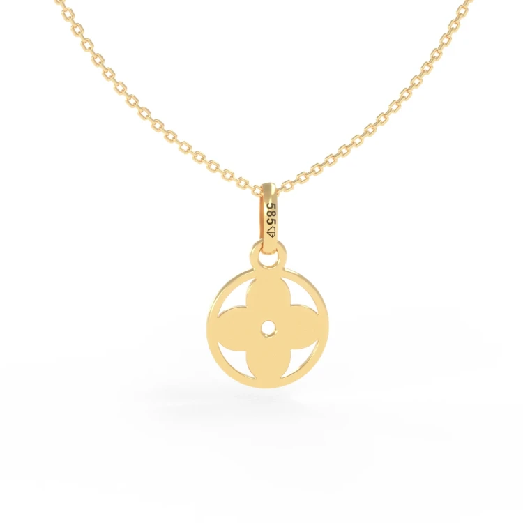 Złoty Naszyjnik Lilia W Kółku Próba 585