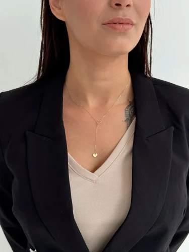 Złoty Naszyjnik Celebrytka Krawatka Serce Próba 375 Modelka