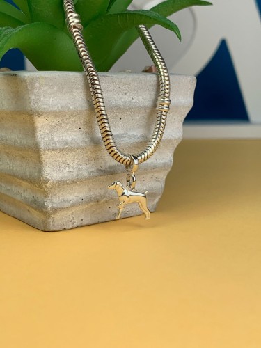 Srebrny Charms Pies Dog próba 925